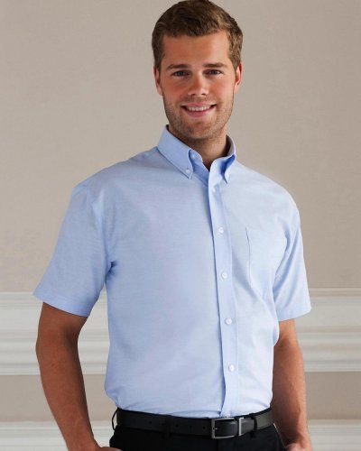 Camicia uomo Oxford base arrotondata maniche corte