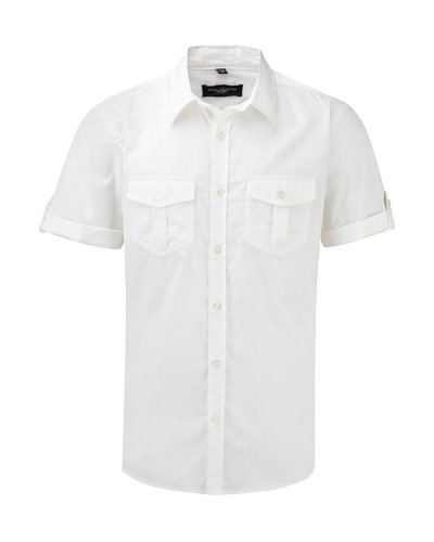Camicia uomo maniche corte con risvolto