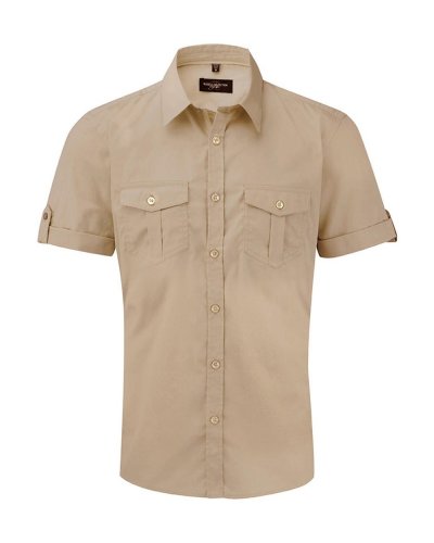 Camicia uomo maniche corte con risvolto