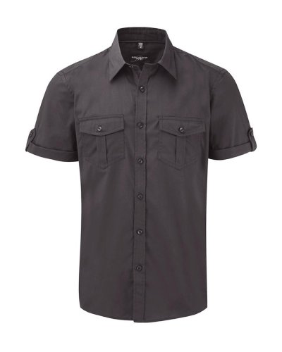 Camicia uomo maniche corte con risvolto