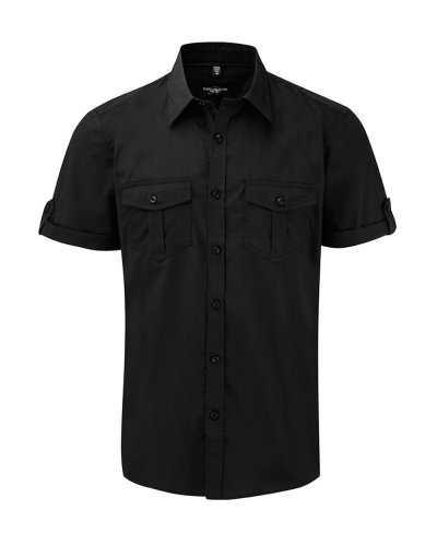 Camicia uomo maniche corte con risvolto