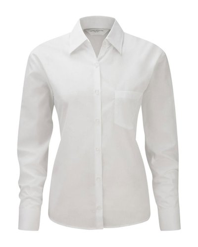 Camicia donna popeline maniche lunghe con taschino
