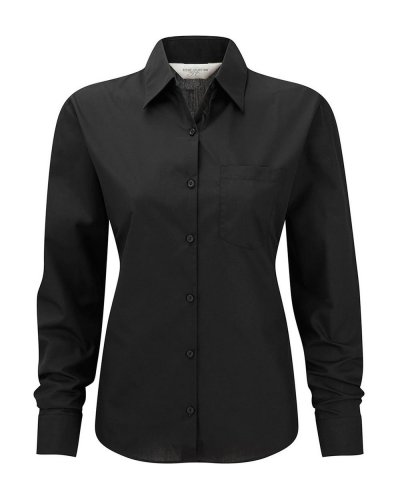 Camicia donna popeline maniche lunghe con taschino