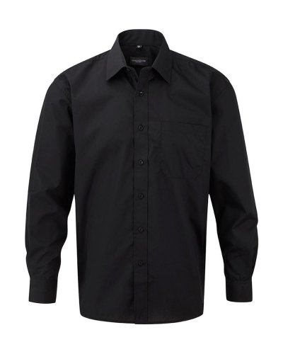 Camicia uomo popeline maniche lunghe tasca sul petto