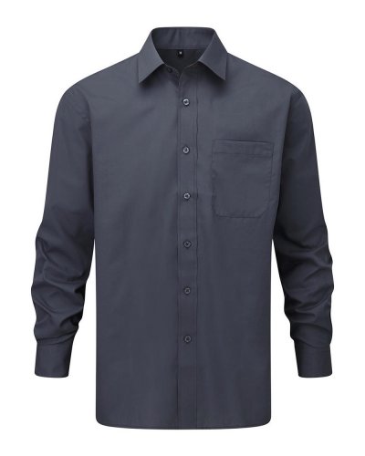Camicia uomo popeline maniche lunghe tasca sul petto