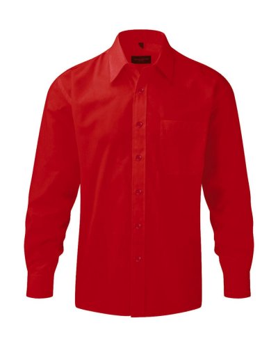 Camicia uomo popeline maniche lunghe tasca sul petto