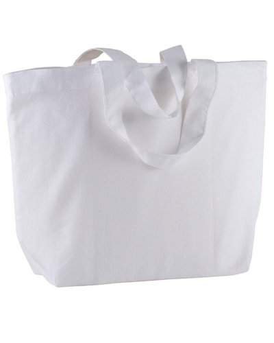 Shopper bag tessuto cotone personalizzate con soffietto Bianco