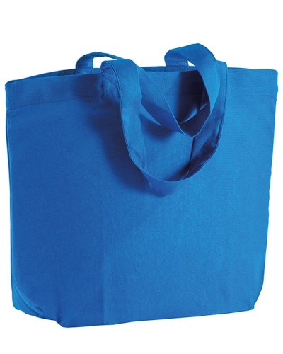 Shopper bag tessuto cotone personalizzate con soffietto Blu Royal
