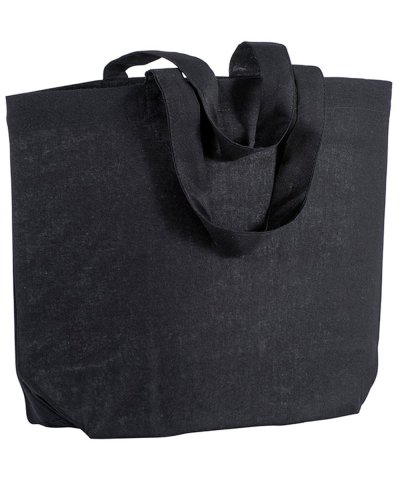 Shopper bag tessuto cotone personalizzate con soffietto Nero