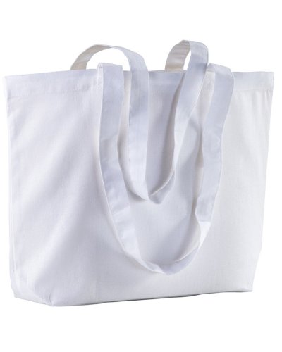 Shopper cotone personalizzate con soffietto Bianco