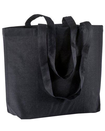 Shopper cotone personalizzate con soffietto Nero