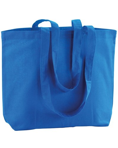 Shopper cotone personalizzate con soffietto Blu Royal