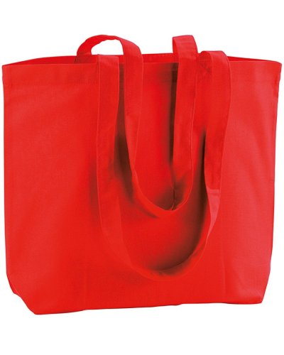 Shopper cotone personalizzate con soffietto Rosso