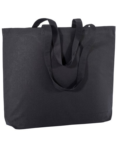Shopper in cotone maxi con soffietto da 135 gr Nero