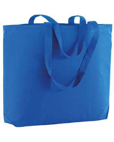 Shopper in cotone maxi con soffietto da 135 gr Blu Royal