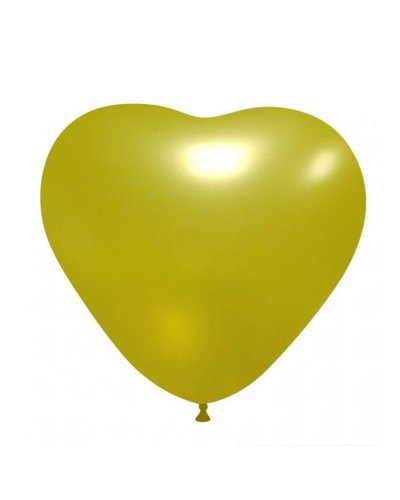 Palloncini Cuore 13.5 cm colori Metallizzati Giallo Metallizzato
