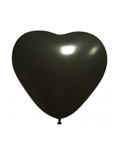 Palloncini Cuore 13.5 cm colori Metallizzati Nero Metallizzato