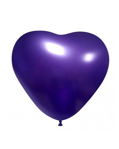 Palloncini Cuore 13.5 cm colori Metallizzati Viola Metallizzato