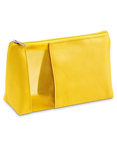 Beauty case in microfibra con rete Giallo