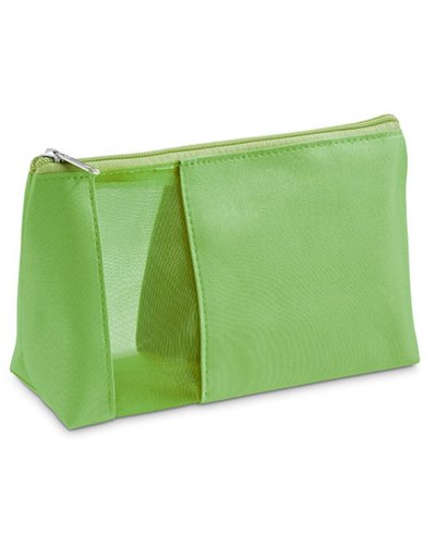 Beauty case in microfibra con rete Verde Chiaro