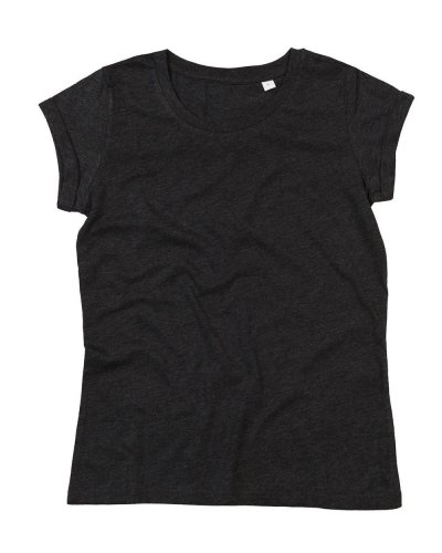 Women's Roll Sleeve T Charcoal Grey Melange