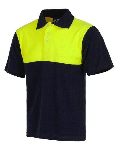 Polo manica corta con tasca sul petto NAVY / YELLOW