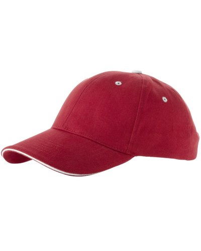 Cappellino 6 pannelli Brent Rosso
