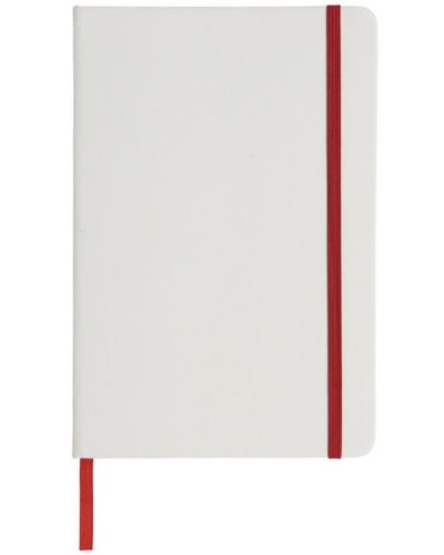 Notebook A5 Spectrum bianco con elastico colorato Rosso / Solido Bianco