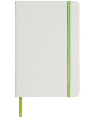 Notebook A5 Spectrum bianco con elastico colorato Solido Bianco / Verde Lime