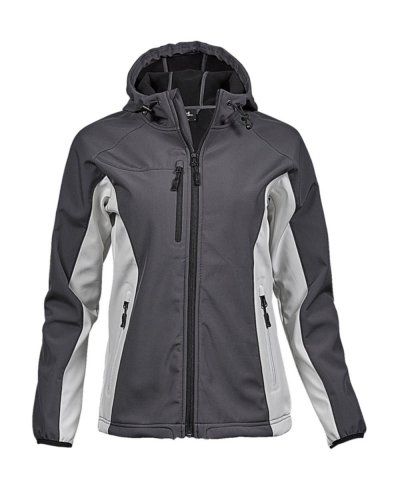 Softshell donna Hooded Lightweight Performance Dark grey/Off white