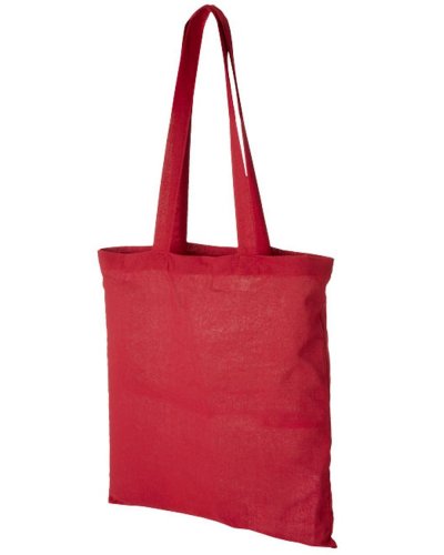 Shopper colorata in cotone manici lunghi da 140 gr Rosso