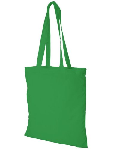 Shopper colorata in cotone manici lunghi da 140 gr Verde Brillante