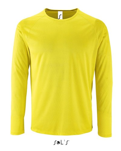 T-Shirt Sporty maniche lunghe Giallo Fluo