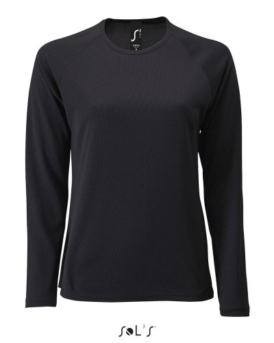 T-Shirt Sporty Donna maniche lunghe Nero
