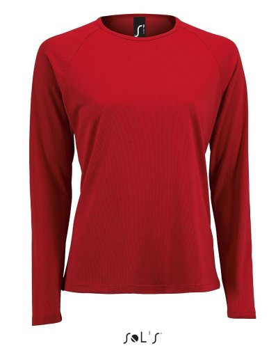 T-Shirt Sporty Donna maniche lunghe Rosso