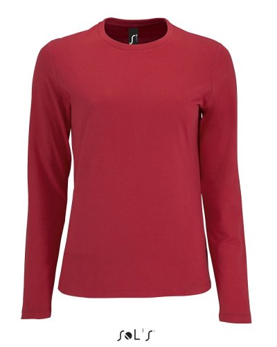 T-shirt donna Imperial maniche lunghe Rosso