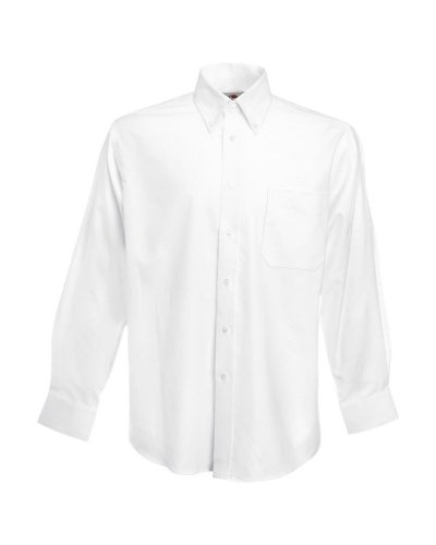 Camicia uomo Oxford maniche lunghe tasca sul petto Bianco