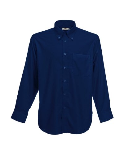 Camicia uomo Oxford maniche lunghe tasca sul petto Navy