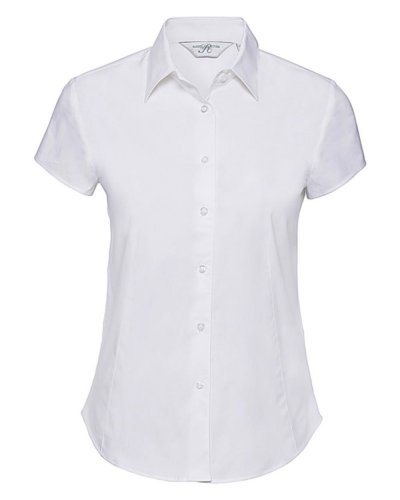 Camicia donna maniche corte stretch Bianco