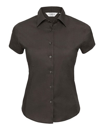 Camicia donna maniche corte stretch Chocolate