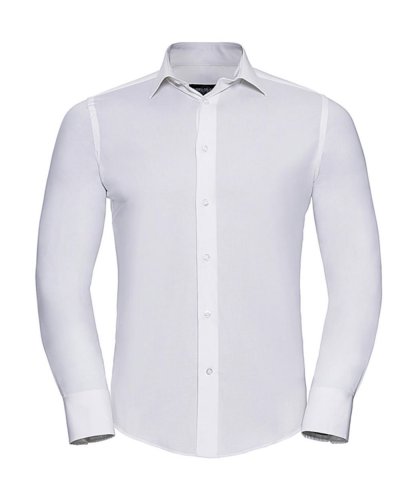 Camicia Stretch attillata maniche lunghe Bianco