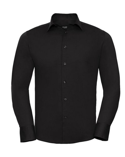 Camicia Stretch attillata maniche lunghe Nero