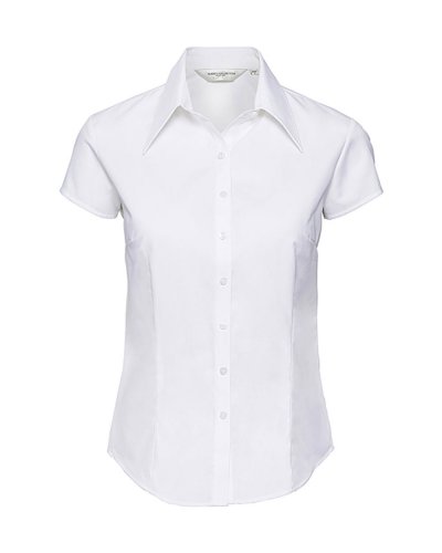 Camicia donna Tencel attillata maniche corte Bianco