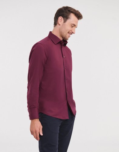 Chemise ajustée en coton stretch 97% élasthanne pour homme à manches l