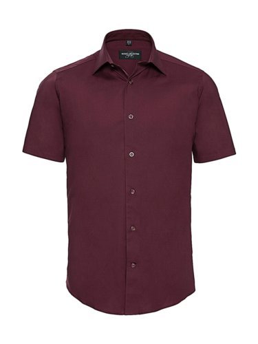 Chemise cintrée pour homme en coton stretch 140g manches courtes