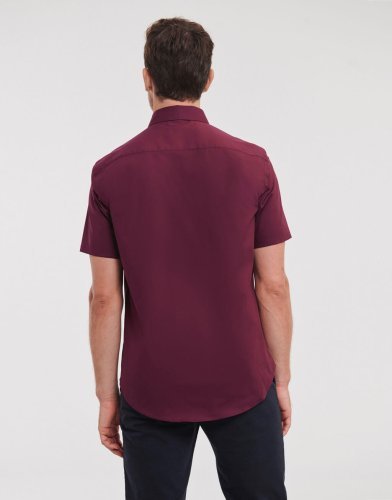 Chemise cintrée pour homme en coton stretch 140g manches courtes