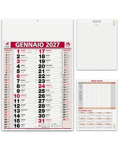 Calendario Olandese Elegant, 12 fogli, carta patinata 70gr
