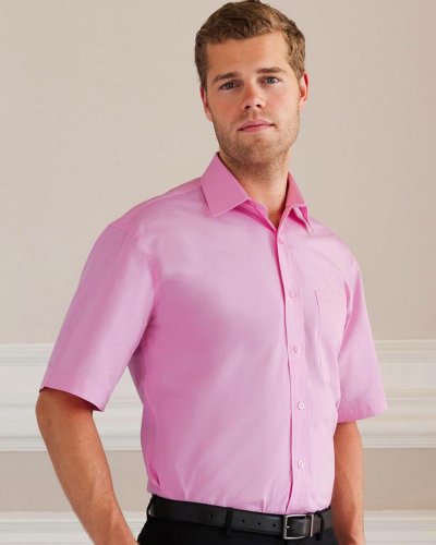 Camicia Popeline da uomo puro cotone maniche corte