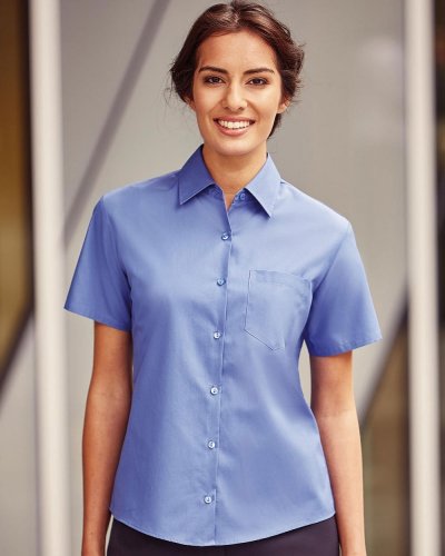 Camicia popeline puro cotone maniche corte