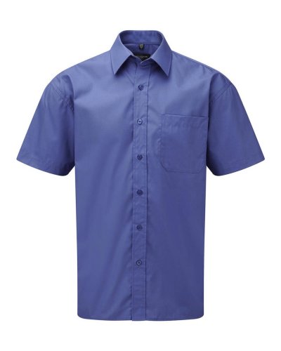 Camicia Popeline da uomo puro cotone maniche corte